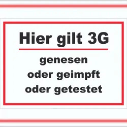 HB-Druck Hier gilt 3G Hinweis Schild mit Text waagerecht A6 (105x148mm)