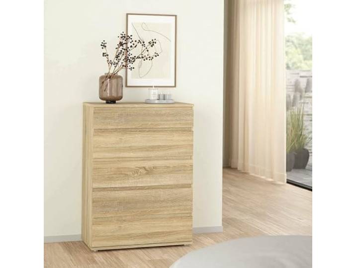 Dmora - Kommode Clarice, Mehrzweckkommode, Schlafzimmerkommode, Schrank mit Schubladen, 77x40 h107 cm, Eiche