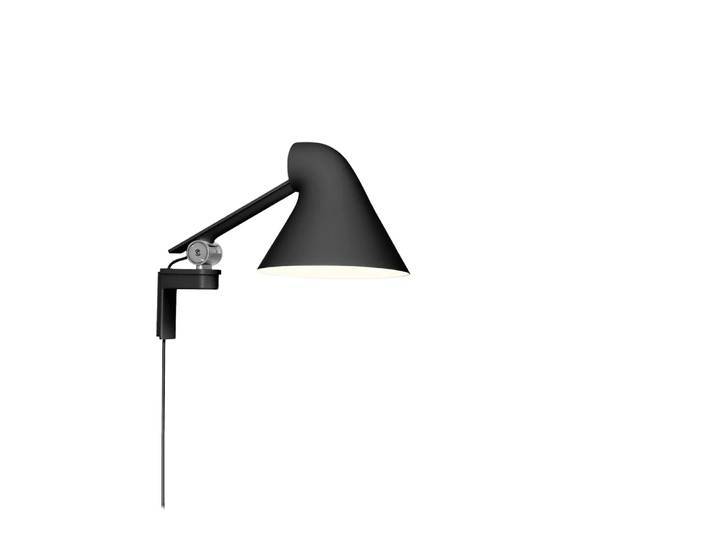Louis Poulsen NJP wandlamp Zwart, korte arm, LED, 3000k