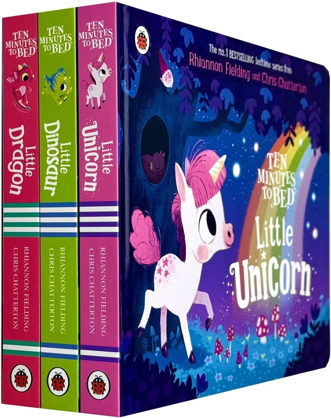 Ladybird Ten Minutes to Bed 3 Books Collection Set by Rhiannon Fielding - Board Book - Ages 0-5 - Little Dragon, Little Dinosaur, Little Unicorn Bedtime Set