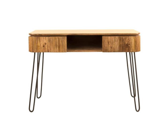 Console de chambre façades striées en manguier massif L110cm