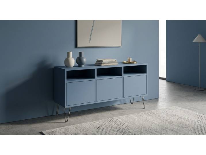 Blaues Sideboard / stylish / nach Maß MDF Lackiert Tauben­blau