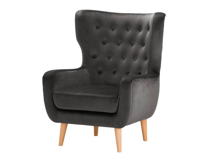 Sessel Boyka I Braun/Grau Samt Ravi 81 x 88 x 105cm