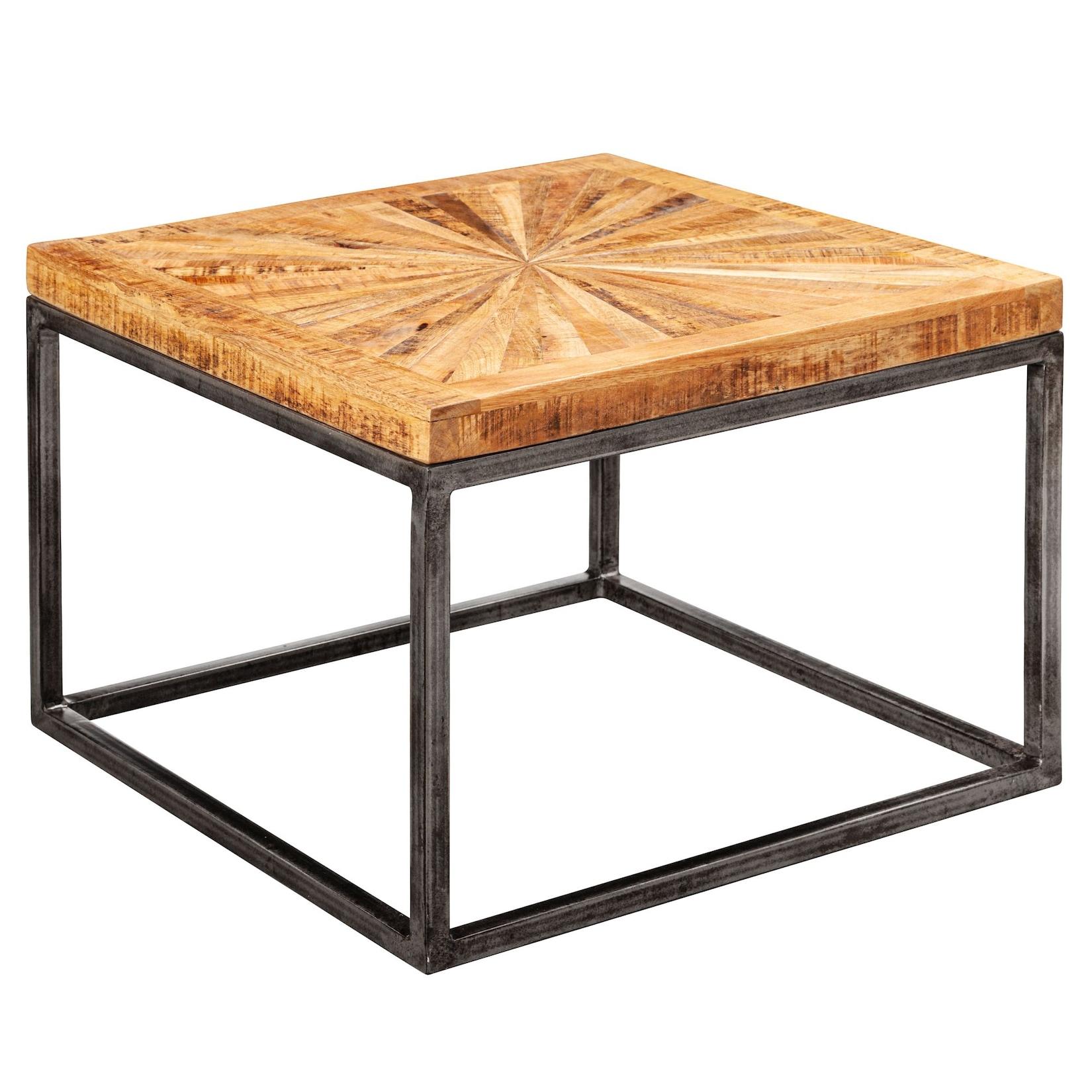KADIMA DESIGN Couchtisch aus Mangoholz, modernes Design, große Ablagefläche, stabile Beine.