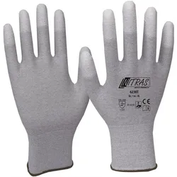 Nitras Handschuhe grau / weiß Gr. 10 - 6230T-10