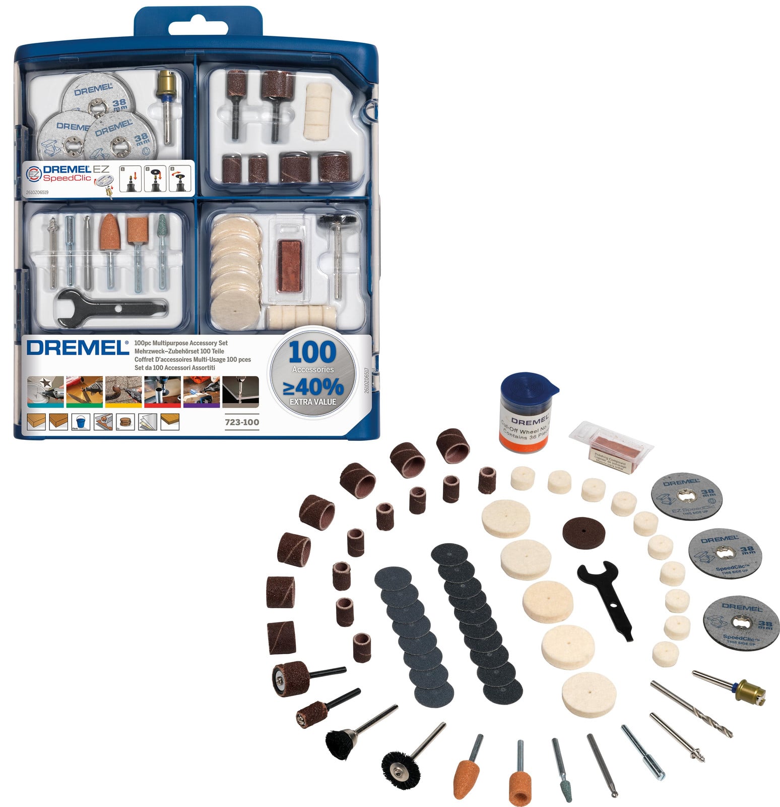 Dremel Multifunctionele accessoire set, 100 stuks, multicolour