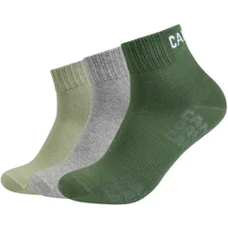 3er Pack Camp David Action-Mesh Baumwolle Quarter Socken Herren 7377 - bronze green 39-42