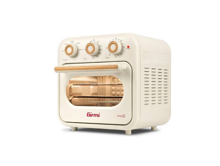 Girmi Heißluftfritteuse & Multifunktionsofen FG2801 Ecofrit 14L FG28, Maxi-Lüfter, bis 230 °C, 1400 W, 5 Programme, Innenbeleuchtung, Rezeptbuch, Zubehör