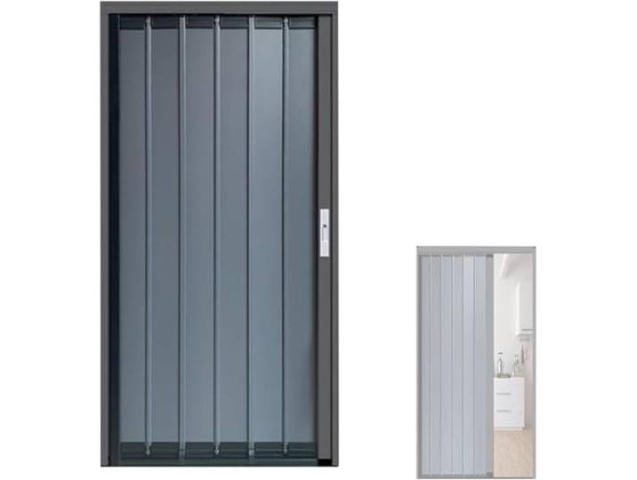 AVLLSO Falttüre Aluminium Akkordeon Raumteiler Tür, Magnetische Klapptür Datenschutzpanel mit Schloss, Schlafzimmer Flur Speisekammer(H 200cm,W 100cm)
