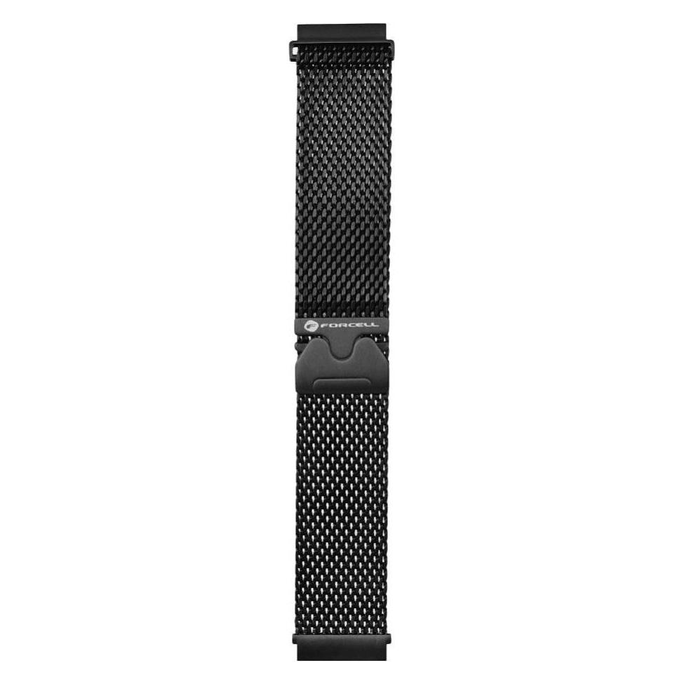 Forcell Strap F-DESIGN FS10 stailess steel strap for SAMSUNG Watch 20 mm black (20 mm, Stainless Steel, Steel braid) (59428570)