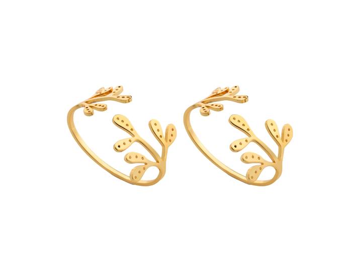 Cooee Design Rond de serviette Mistletoe, Lot de 3 Laiton