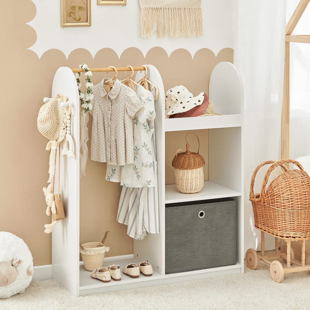 SoBuy Mueble organizador para juguetes y ropa madera blanco