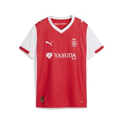 Trainingsshirt PUMA "Stade de Reims 25/26 Heimtrikot Jugendliche", Kinder, Gr. 116, rot (rot weiß), 100% Polyester, regular fit, Shirts