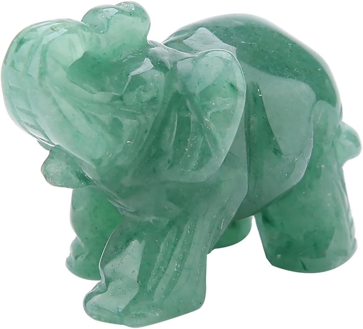 Handgesneden Natuurlijke Jade Olifant Beeldje voor Huisdecoratie en Kantoor
