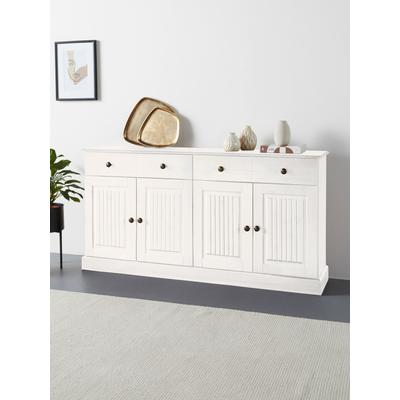 Sideboard OTTO HOME "Liotta", weiß, B:158cm H:80cm T:34cm, FSC-zertifiziertes Massivholz, Sideboards, Sideboard