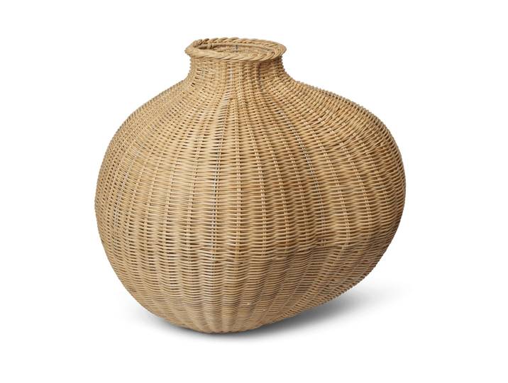 Ferm Living Bola geflochtener Bodenvase Natural