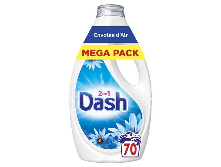 Dash 2-en-1 Lessive liquide Envolée d'Air Frais 70 lavages 3,15 L