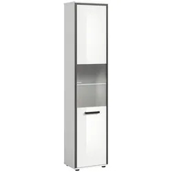 Hochschrank Kojak Weiß/Anthrazit m. LED