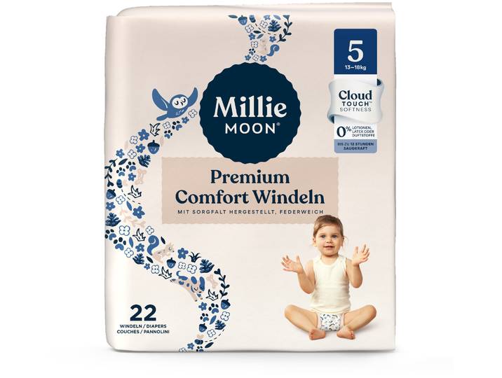Millie Moon Premium Comfort Windeln Grösse 5 Junior 13-18kg 22 Stück