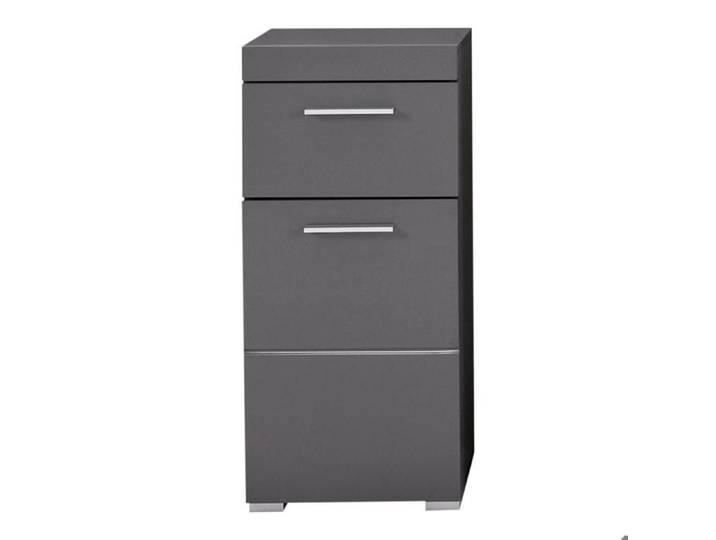 Meuble bas mélaminé gris L - H - P : 37 - 79 - 31 cm
