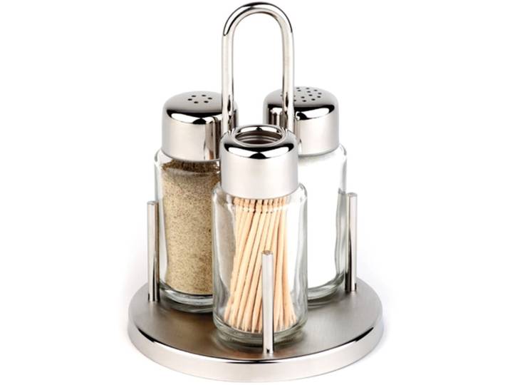 Aps transparent Edelstahl Set