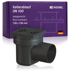 Kessel Kellerablauf 36501 DN 100, aus PP, Schlitzrost Kunststoff, schwarz