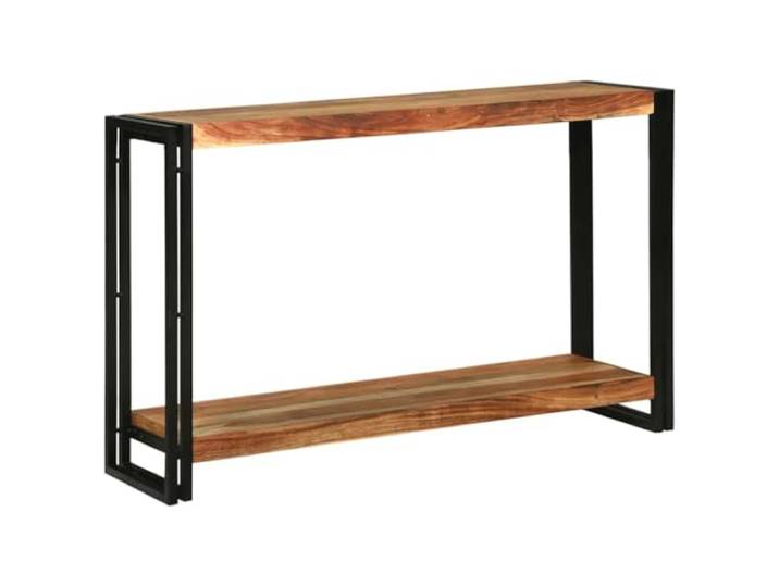 KDACVBMG Konsolentisch, Braun, 120 x 33 x 75 cm, massives Akazienholz Stabiler Metallrahmen, integrierte Aufbewahrung, einzigartiges Muster, dekoratives und nützliches Stück