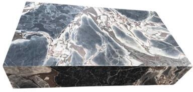 BETACH Home BETACH Genuine Marble Block Coffee Table - Galaxy Blue Marble