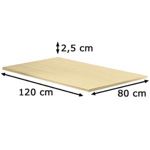 Hammerbacher Tischplatte KP12, rechteckig, 120 x 80cm, ahorn