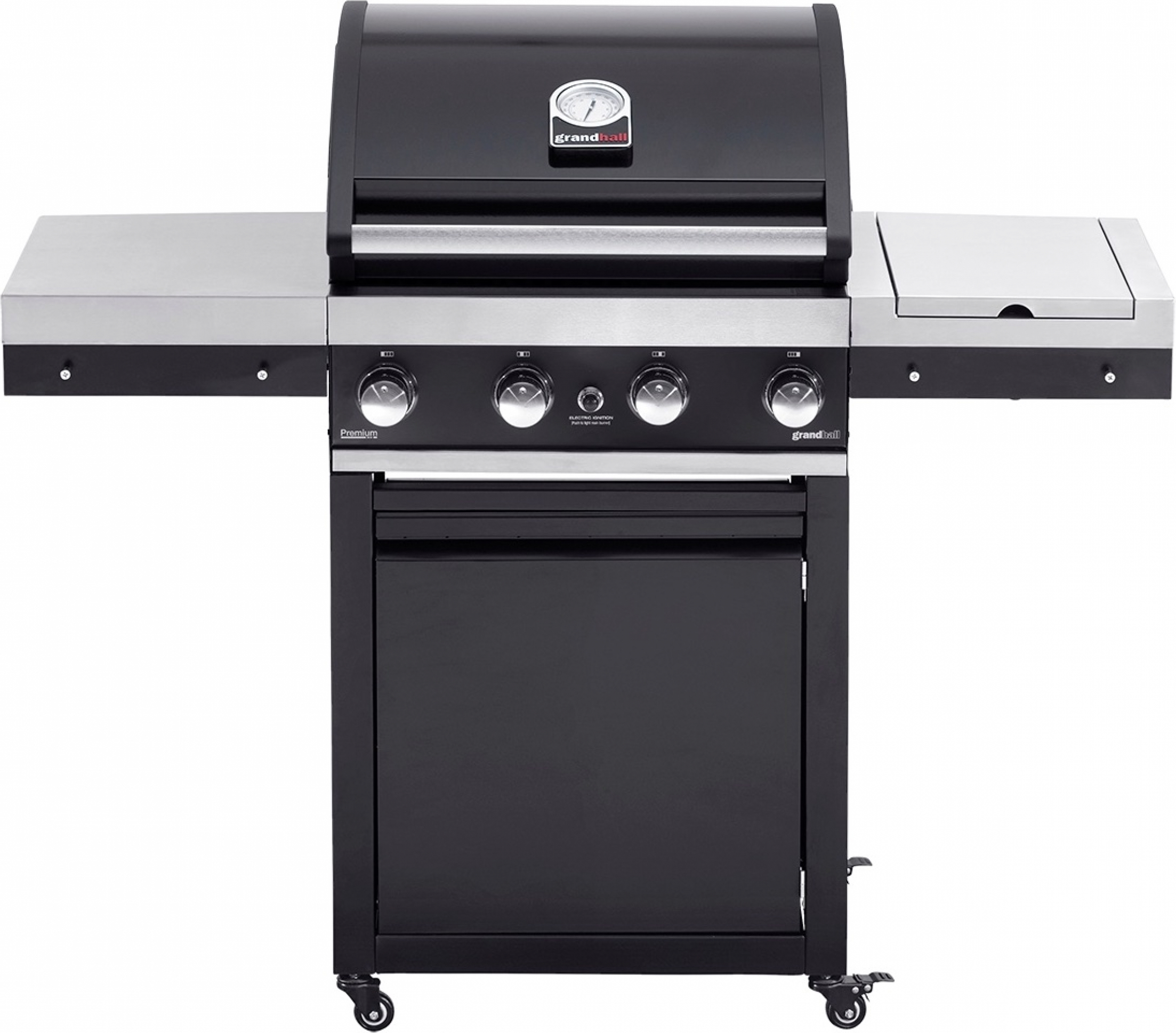 Grandahall Premium G4 Wagen Gas Grill BBQ Edelstahl 4 Brenner 14 KW Gasgrill