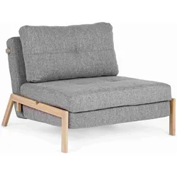 Schlafsofa Hayden mit Stoff-Bezug, moderner 1-Sitzer, grau, gepolstert und bequem