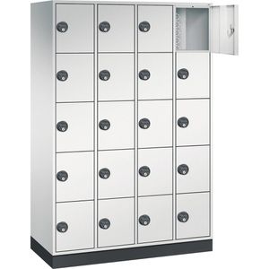 CP-Möbel Schließfachschrank Intro S4000, lichtgrau, 20 Fächer, Stahl, 122 x 195cm, mit Zahlenschloss