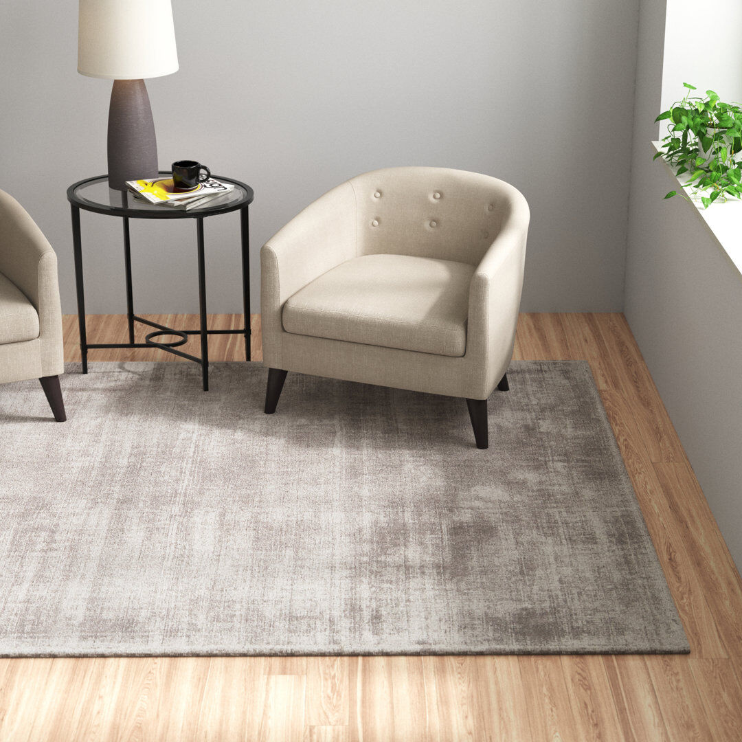 Wade Logan Nareg Plain Silky Rug Silver Rectangle 200 x 290cm