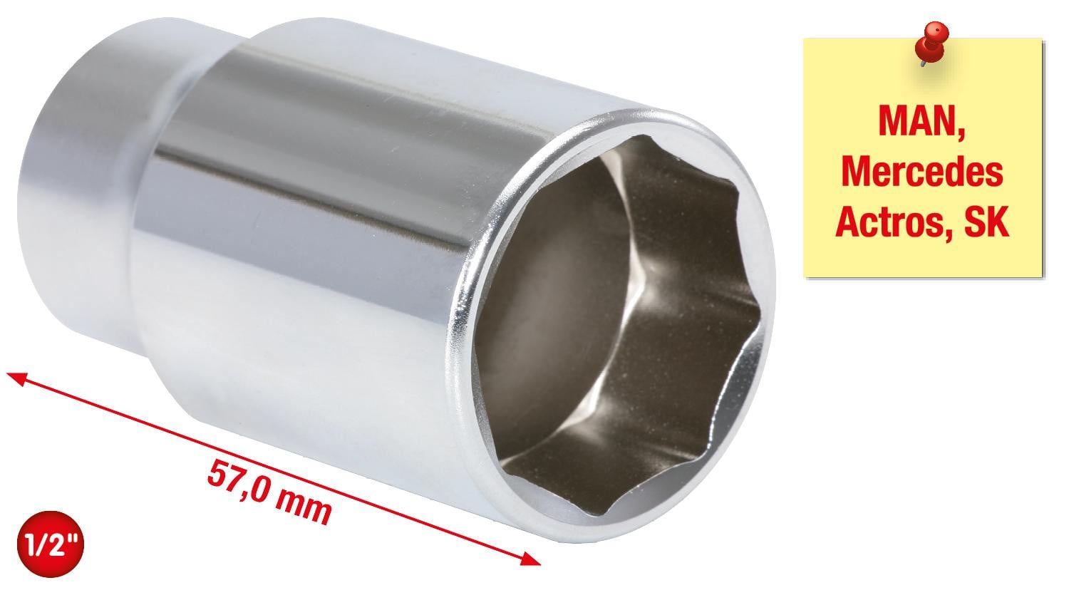 KS Tools 455.0100 Kopstuk 1/2 inch, 57 mm, Staal