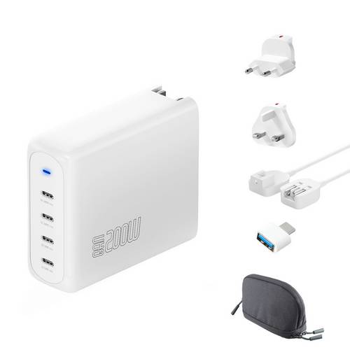 4Smarts USB Ladegerät 200W USB-C USB PD Weiß Innenbereich GaN, USB Power Delivery (USB-PD)