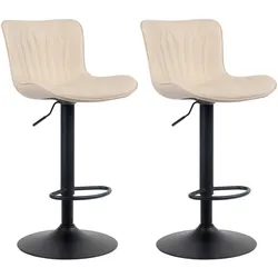 CLP 2er Set Barhocker Linus - Höhenverstellbare Barstühle - 360° Drehstühle Mit Rückenlehne Für Küche Und Bistro