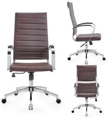 CAROCC Ribbed Computer Office Chair Adjustable Swivel High Back Desk Chair