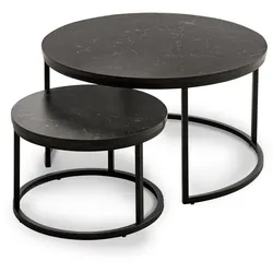 Actona Couchtisch-Set Spiro Dekor Schwarz