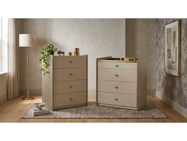 Xlmoebel Hochkommode Kommoden Set Beige Modern Luxus Schubladen Sideboard Schrank