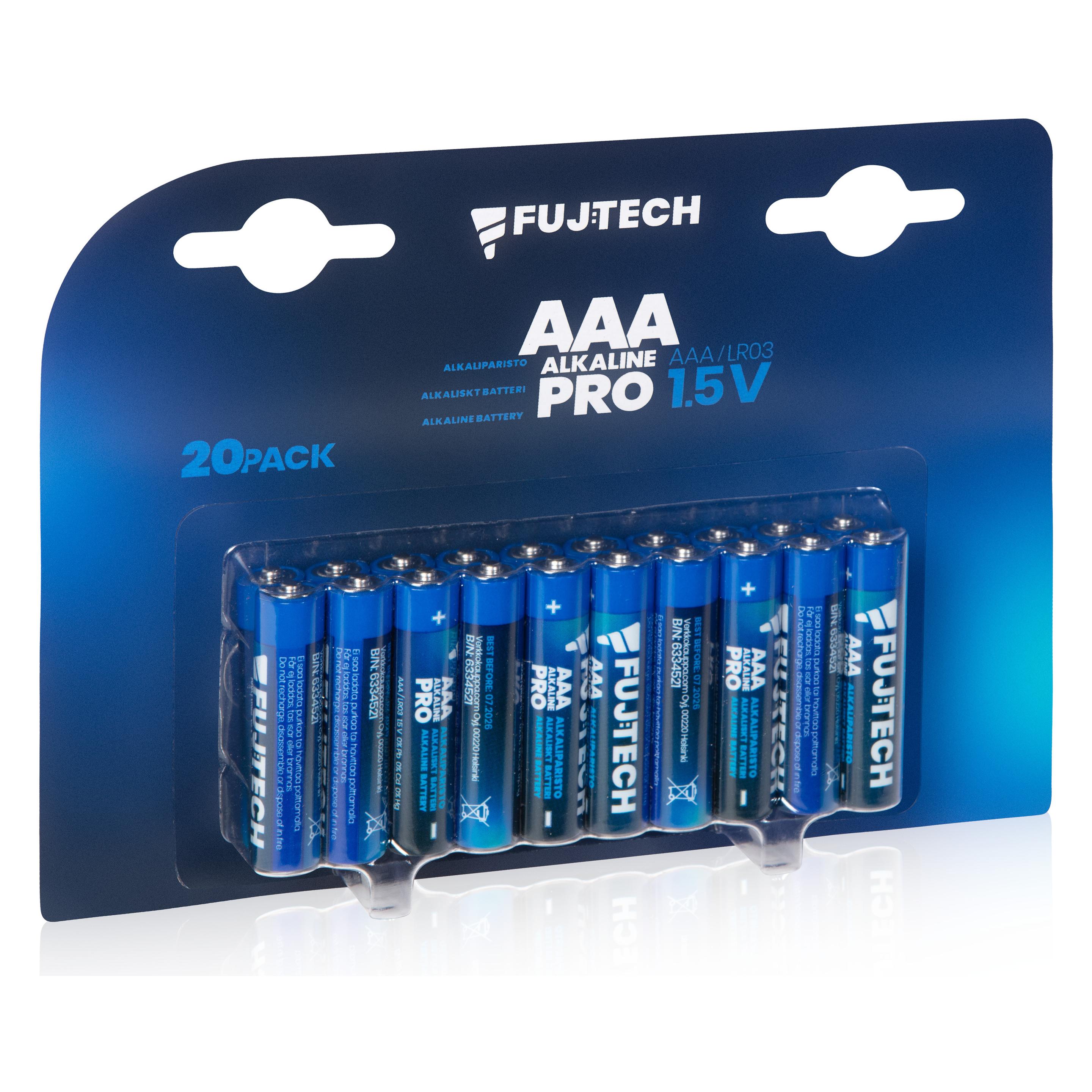 Fuj Tek Fuj:tech Alkaline Pro AAA -alkaliparisto, 20 kpl (20 Stk., AAA) (20XPRO-AAA)