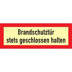 Brandschutzzeichen DIN 4066 L297xB105mm Brandschutztür stets geschl.halten Folie