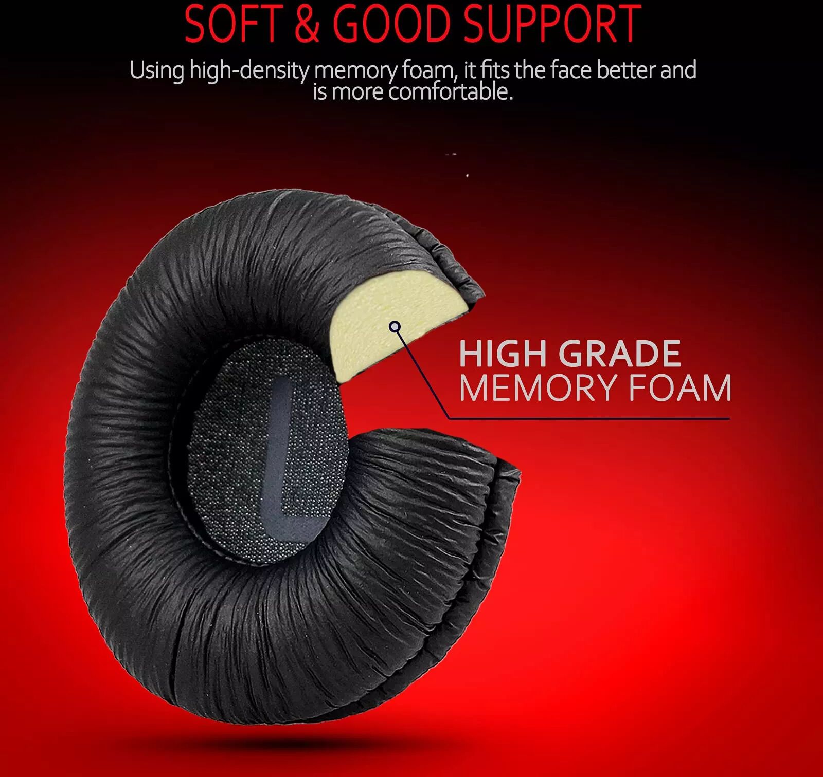 INF Ohrpolster für JBL T450BT/T500BT/Tune 600BTNC Leder Ear Pads 1 Paar schwarz