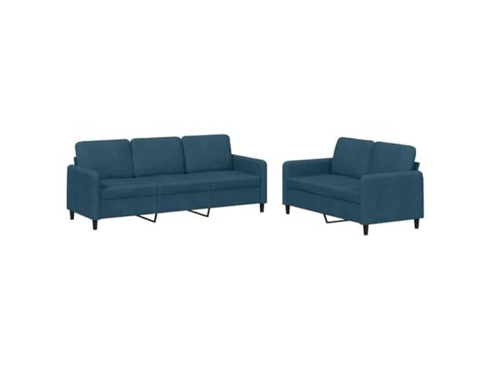 vidaXL 2-TLG. Sofagarnitur Blau Samt