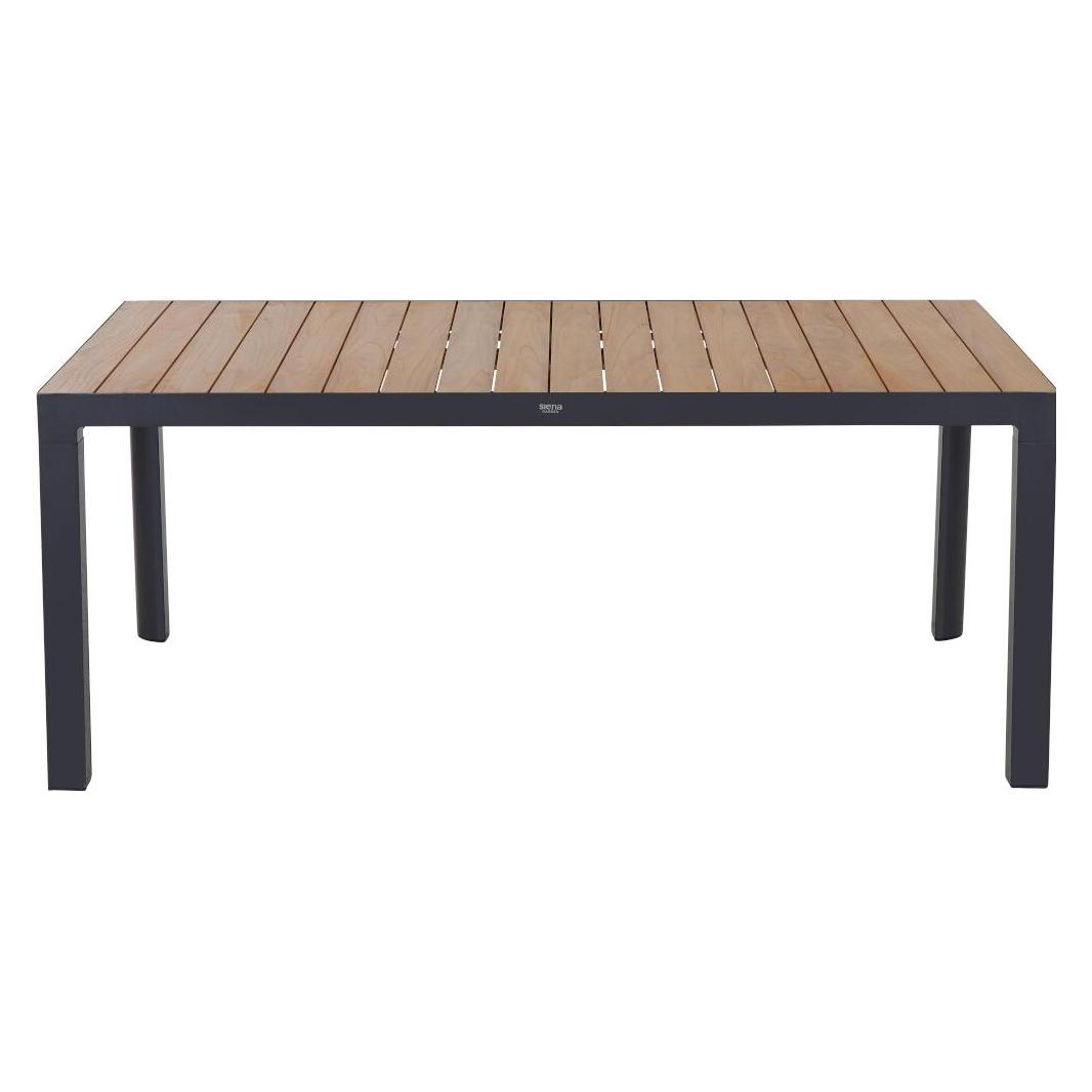 Siena Garden Silva Dining Tisch 180x100cm matt anthrazit / Teak FSC (180 x 100 x 74 cm) (P37182)