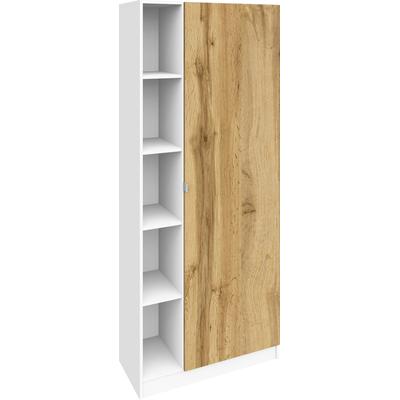 Garderobenschrank BORCHARDT MÖBEL "Dolly", weiß (weiß matt, eichefarben wotan), B:76cm H:185cm T:35cm, Holzwerkstoff, Schränke, Garderobenschrank, Höhe 185 cm