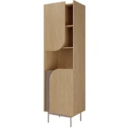 BÜCHERREGAL Camel mit 2 Türen und geriffeltem Detail, 60 cm, Frühlingseiche + Toffee