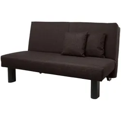 FALTSOFA Kalomira Bezug Flachgewebe Metall schwarz / schoko