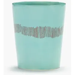 Serax Teetasse 33cl azurblau mit roten Streifen Feast von Ottolenghi