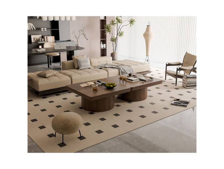 Table Basse Carree En Bois Et MDF Noyer Table De Salon Moderne FloraGrace Pour Salon Et Sejour Facile A Assembler 78x78x38cm