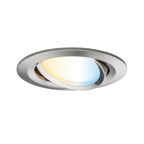 Paulmann Nova Plus Smart Home Zigbee LED inbouwspot, rond, zwenkbaar, dimbaar, zilver/grijs